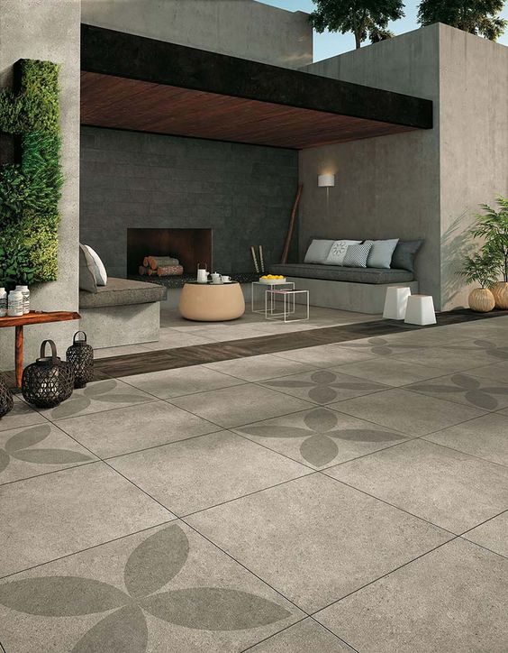 Top 10 des plus belles terrasses en carrelage – blog "ma maison ... Carreau de ciment veranda