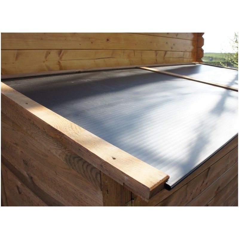 Coffre de jardin métal gris anthracite verrouillable 200L