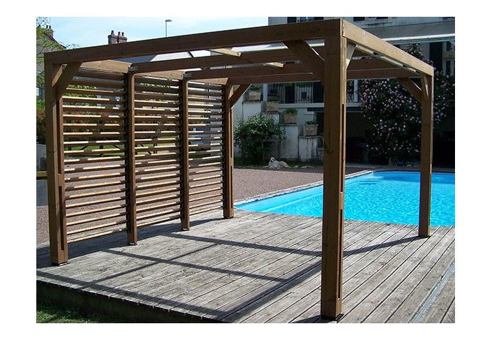 PERGOLA BOIS THERMO TRAITÉ AVEC VENTELLES