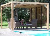 PERGOLA BOIS THERMO TRAITÉ AVEC VENTELLES