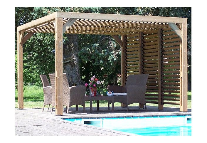 PERGOLA BOIS THERMO TRAITÉ AVEC VENTELLES