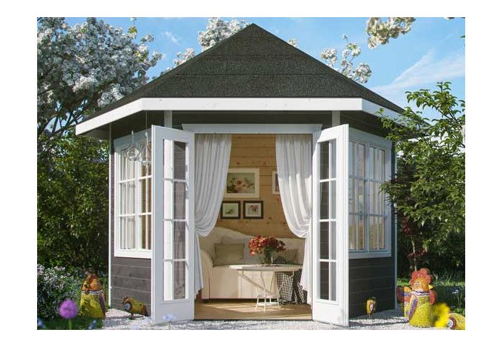 Chalet jardin peint 28 mm