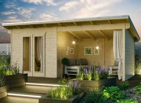 Abri avec terrasse couverte