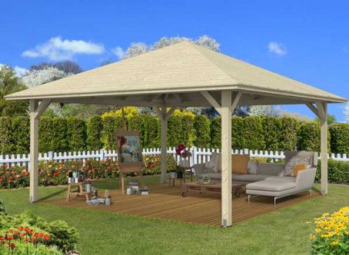 Pavillon de jardin kiosque 9m2 Katrin: style et bois Premium. Garanti 5 ans