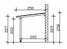 Pergola adossée 434 x 250 cm