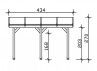 Pergola adossée 434 x 350 cm