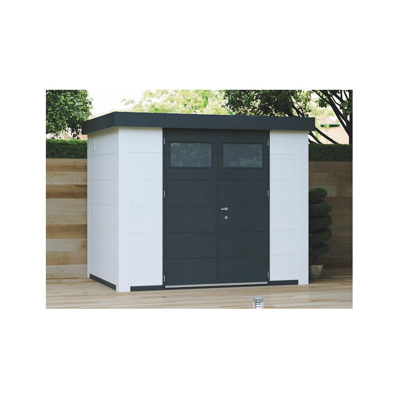 Abri de jardin métal 6,4 m2 double porte