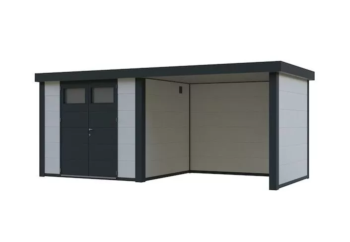 ABRI ACIER 6.40 M2 AVEC AUVENT