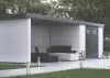 ABRI JARDIN METAL 7.10m² AVEC AUVENT