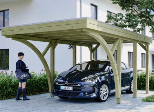 CARPORT AVEC 2 ARCS 3.14 X 5.55 M TOIT ALU