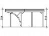 CARPORT DOUBLE TOIT ALU ET 1 ARC 5.57 X 5.55 M