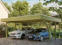 CARPORT DOUBLE TOIT ALU ET 1 ARC 5.57 X 5.55 M