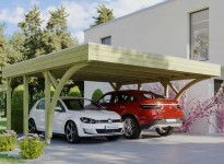 CARPORT DOUBLE TOIT ALU ET 1 ARC 5.57 X 5.55 M