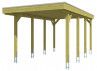 CARPORT BOIS 3.14 X 5.55 M TOIT ALU