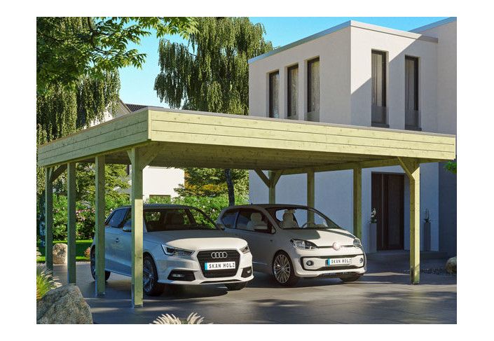 CARPORT DOUBLE AVEC PAROIS 5.57 X 5.55 M