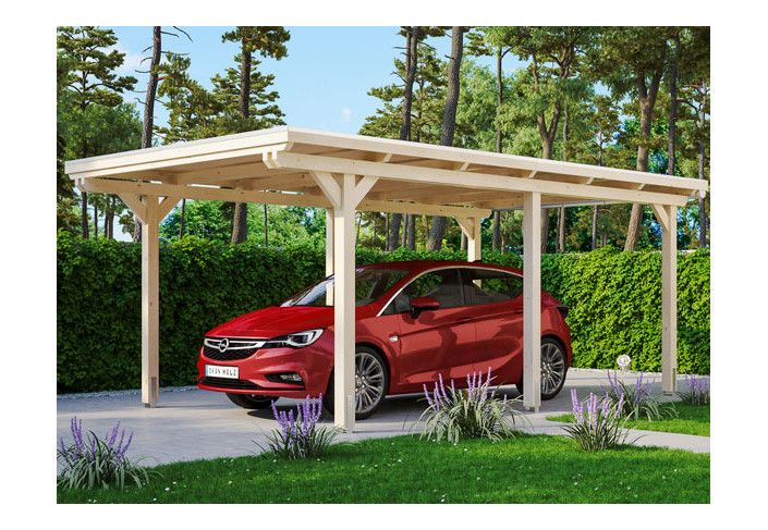 CARPORT BOIS 3.14 X 5.55 M TOIT ALU