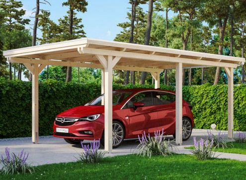 Carport Plat avec Auvent - Abri Voiture 