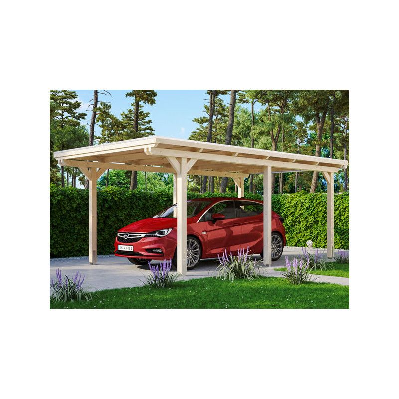 CARPORT BOIS VOITURE ECONOMIQUE Couverture carport Limouisin sans