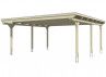 CARPORT DOUBLE EN BOIS ET TOIT ALUMINIUM 6.13 X 6.04 M 