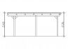 CARPORT DOUBLE EN BOIS ET TOIT ALUMINIUM 6.13 X 6.04 M 