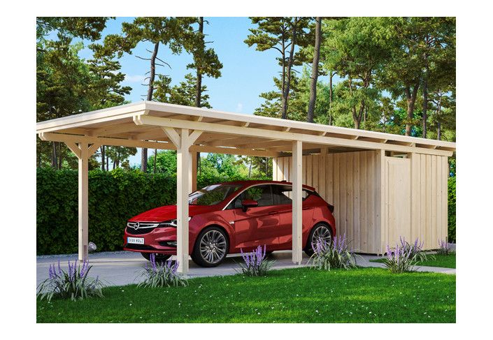 CARPORT AVEC REMISE 3.54 X 8.46 M TOIT ALU