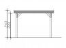 CARPORT BOIS 3.54 X 6.04 M TOIT ALU