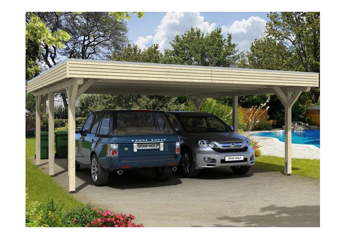 CARPORT BOIS 6.11 X 6.04 M TOIT ALU