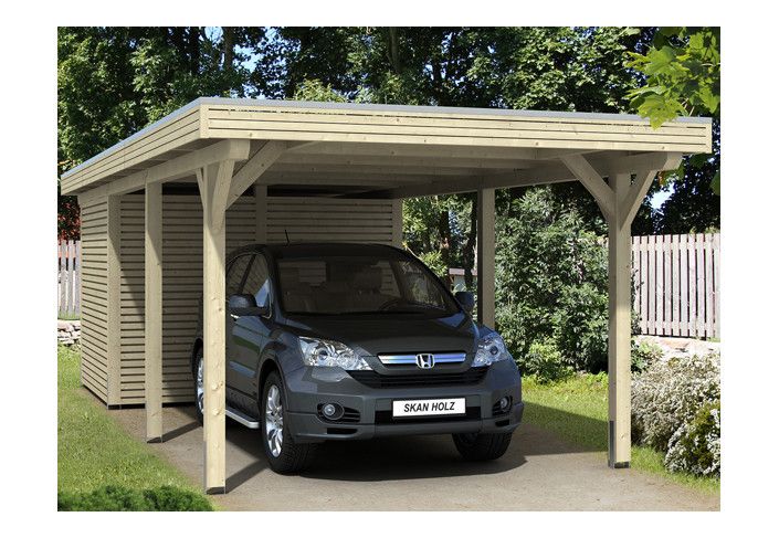 CARPORT AVEC REMISE 3.54 X 8.46 M TOIT ALU