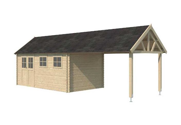 Chalet avec auvent 22m2