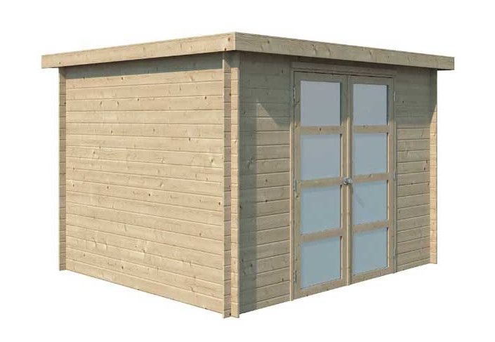 Abri bois toit acier 7m2