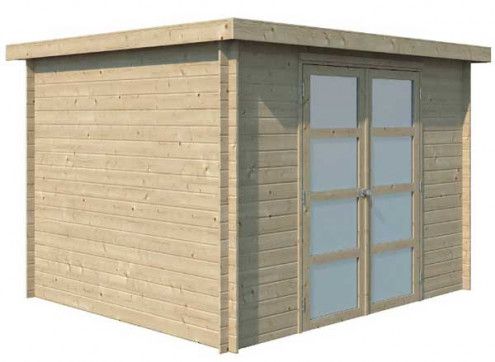 Abri bois toit acier 7m2