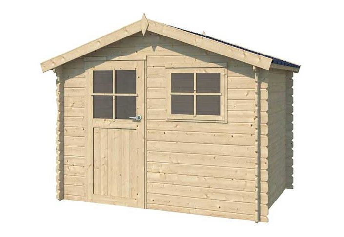 Chalet bois 28 mm d'épaisseur, toit acier - 6m2