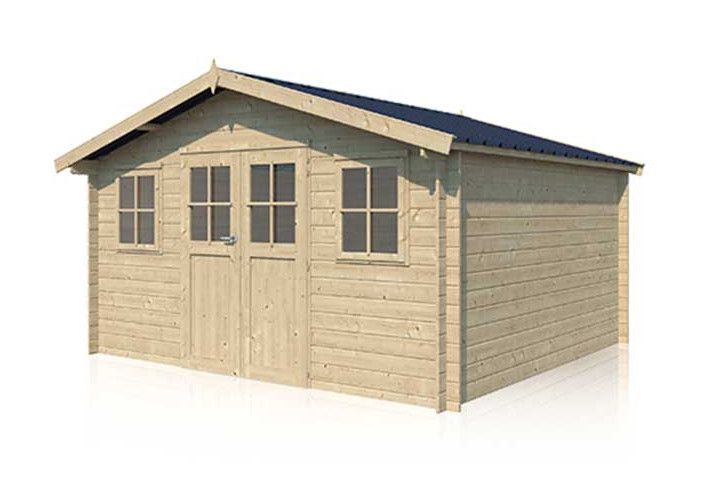 Chalet bois toit acier - 14m2