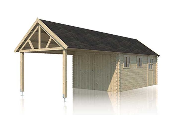 GARAGE BOIS AVEC EXTENSION 30M2