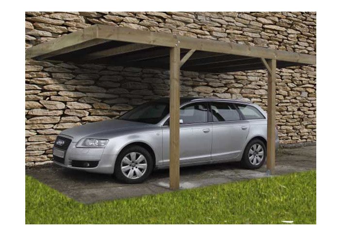 CARPORT ADOSSÉ BOIS TRAITE 3x5 M