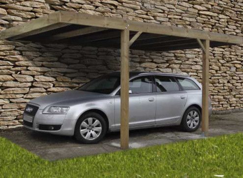 CARPORT ADOSSÉ BOIS TRAITE 3x5 M