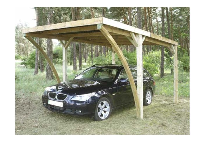 CARPORT BOIS TRAITE AVEC ARCS