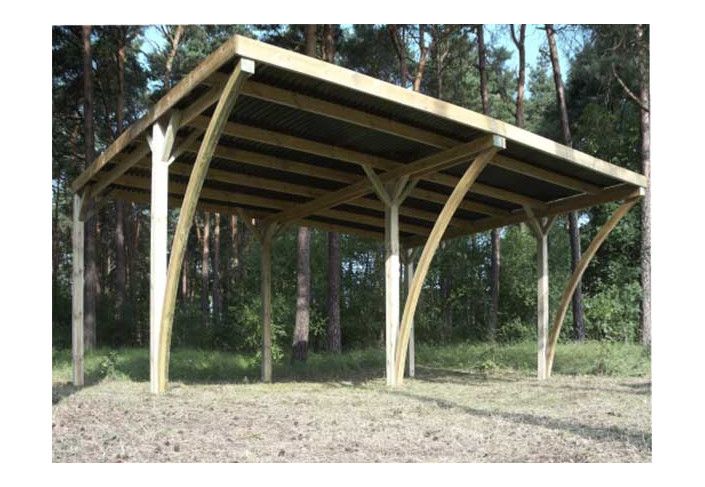 CARPORT BOIS TRAITE AVEC ARCS