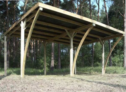 CARPORT BOIS TRAITE AVEC ARCS