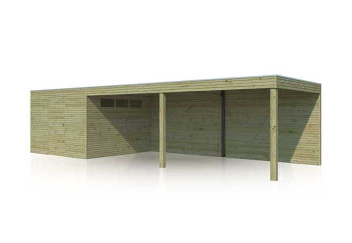 Abri combiné bois traité 30m2