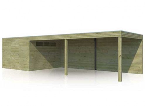 Abri combiné bois traité 30m2