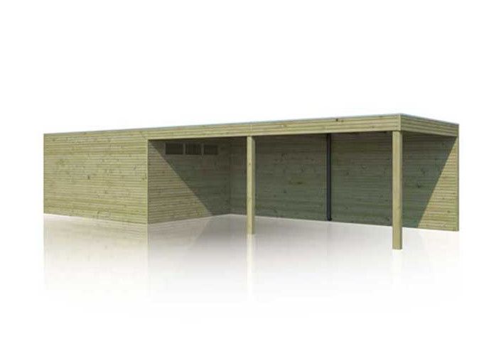 Abri combiné bois traité 30m2