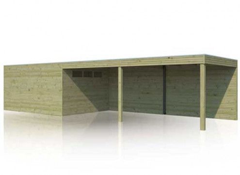 Abri combiné bois traité 30m2