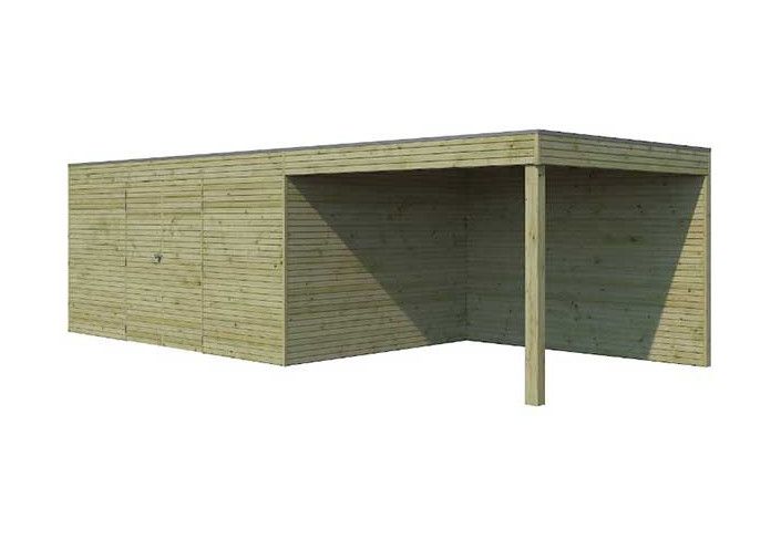 Abri combiné bois traité 20 m2