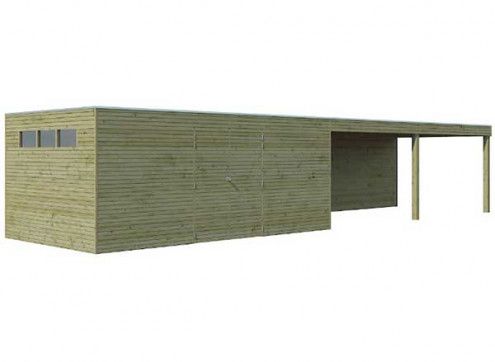Abri combiné bois traité 33m2