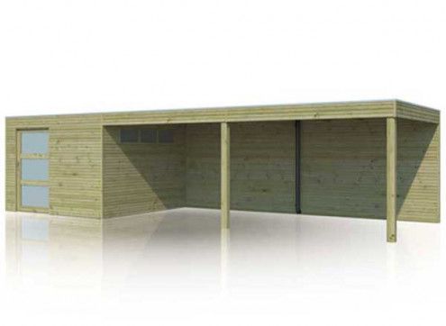 Abri combiné porte coulissante 30m2