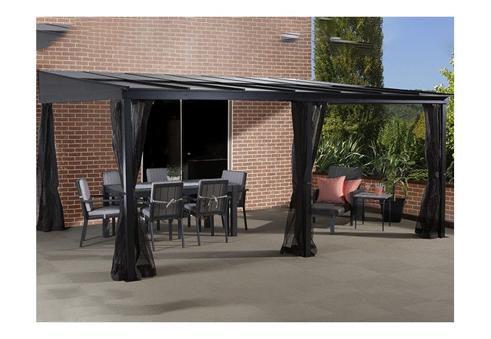 Pergola avec rideaux 18 m2