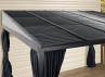 Pergola toit acier avec rideaux 11 m2