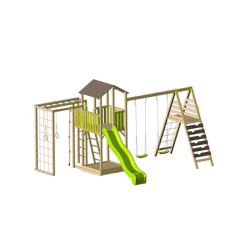 Aire de jeux pour enfants à partir de 1 an 155x135 tour de jeu de jardin -  toboggan