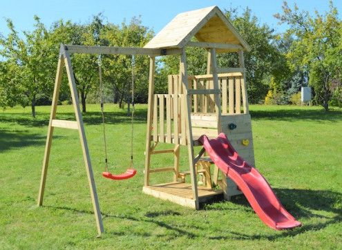 Tour pour enfants avec balançoire et table